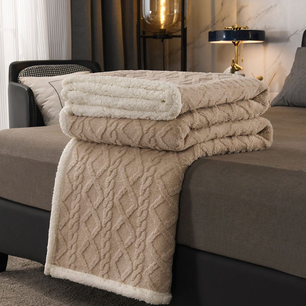 Wohndecke Luxuriöse Überwurfdecke flauschige Kuscheldecke weiche Decke, Juoungle braun(100*150cm)