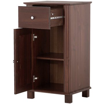 Lomadox Unterschrank AVEIRO-56 Badmöbel im Landhausstil, Pinie Massivholz braun, B/H/T 46/82/35cm