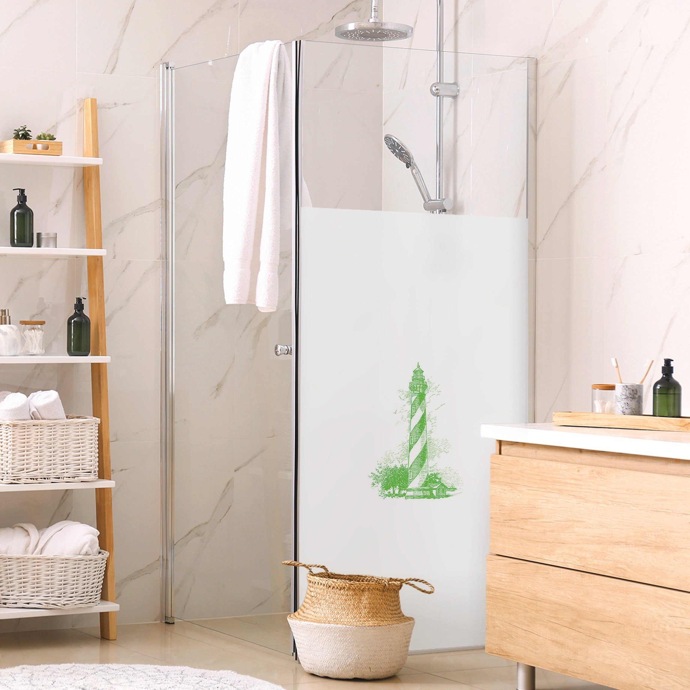 Bilderdepot24 Sichtschutzfolie Dusche blickdicht statisch haftend einfarbig, Statisch haftend, blickdicht, wasserfest, wiederverwendbar, ablösbar