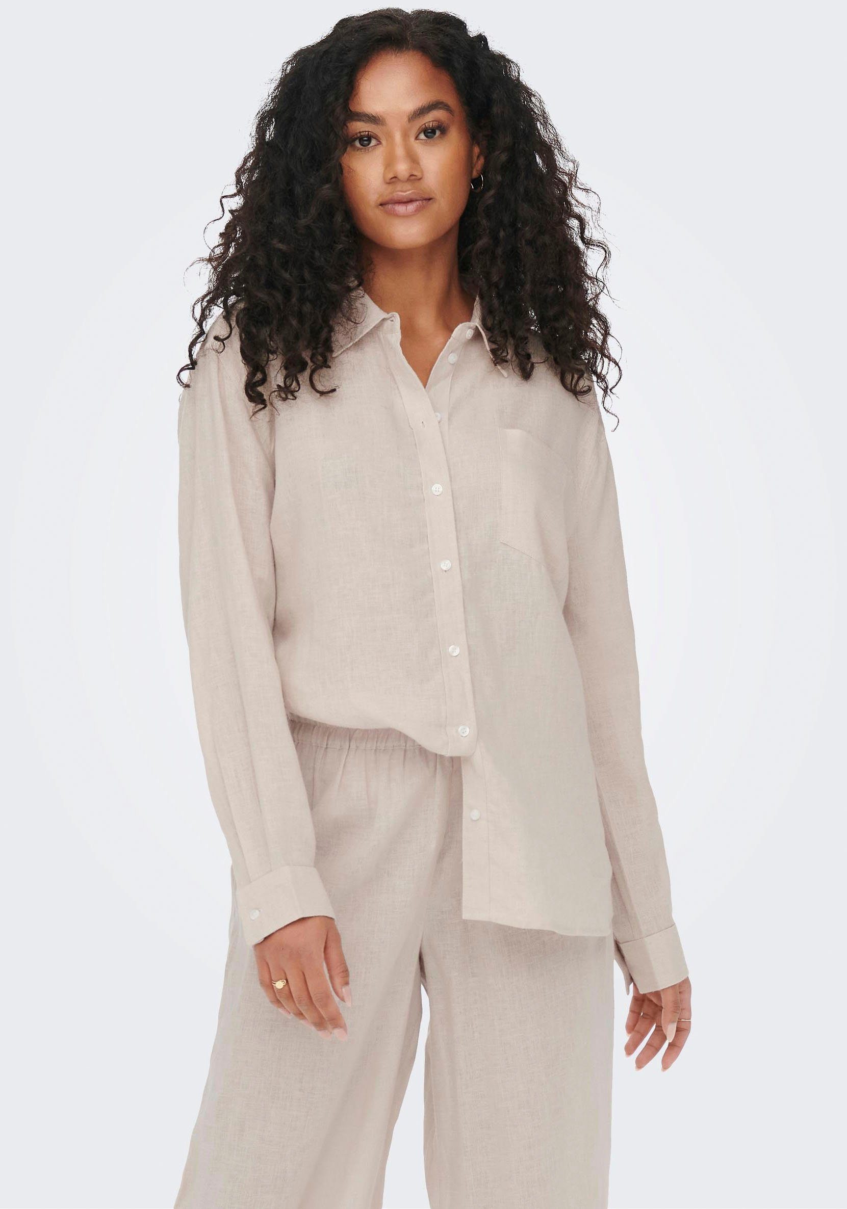 ONLY Longbluse ONLTOKYO L/S LINEN BLEND günstig online kaufen