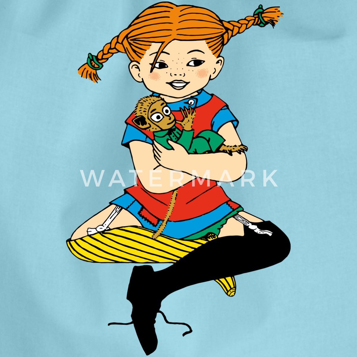 Spreadshirt Turnbeutel Pippi Langstrumpf Zusammen Mit Herr Nilsson Turnbeutel (1-tlg)