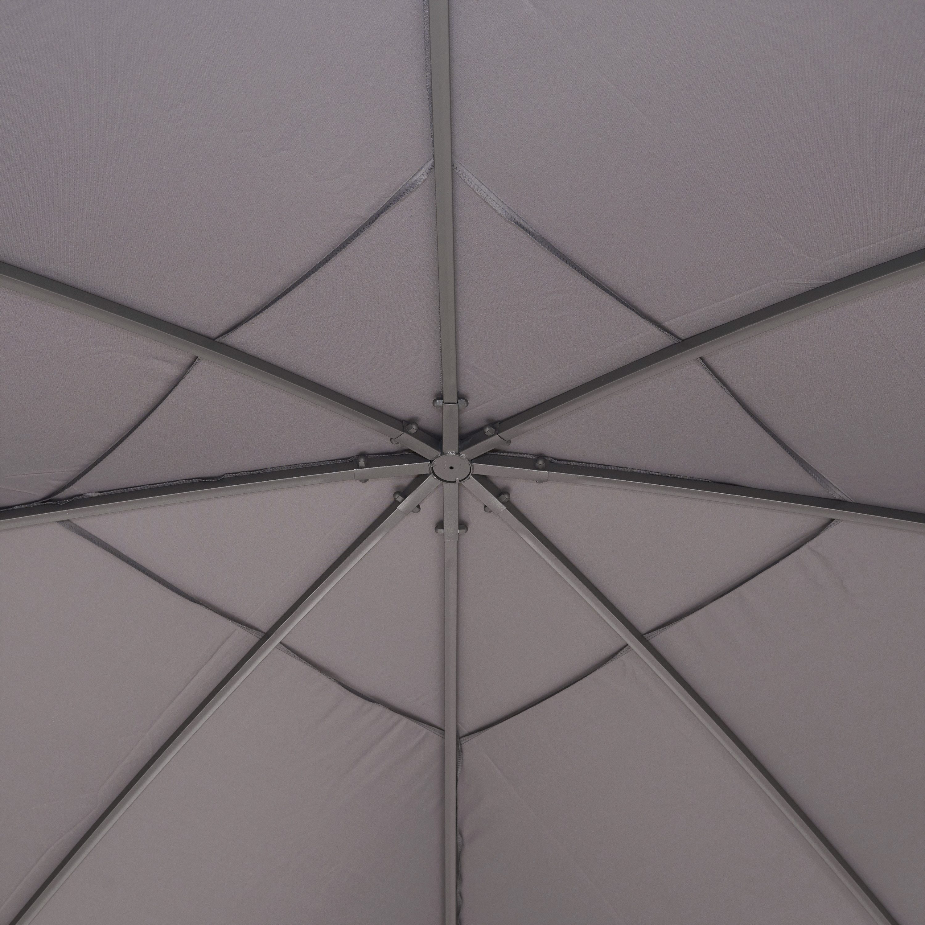 Leco Pavillon-Ersatzdach Dachtextil zum Pavillon Milena 3,3x3,3 m grau, 180 g/m², 100% Polyestergewebe ca. 180g/m², grau