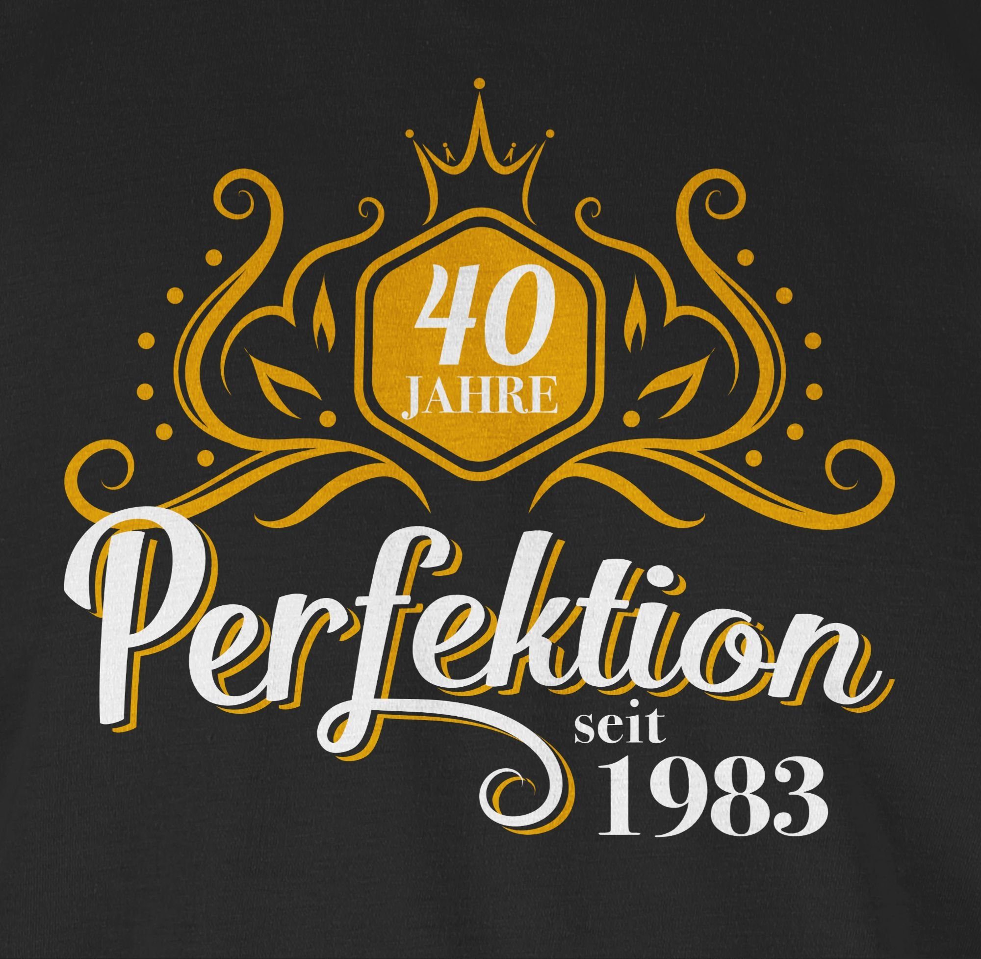 Schwarz 1 Geburtstag 1983 Jahre T-Shirt Shirtracer 40. Vierzig Perfektion