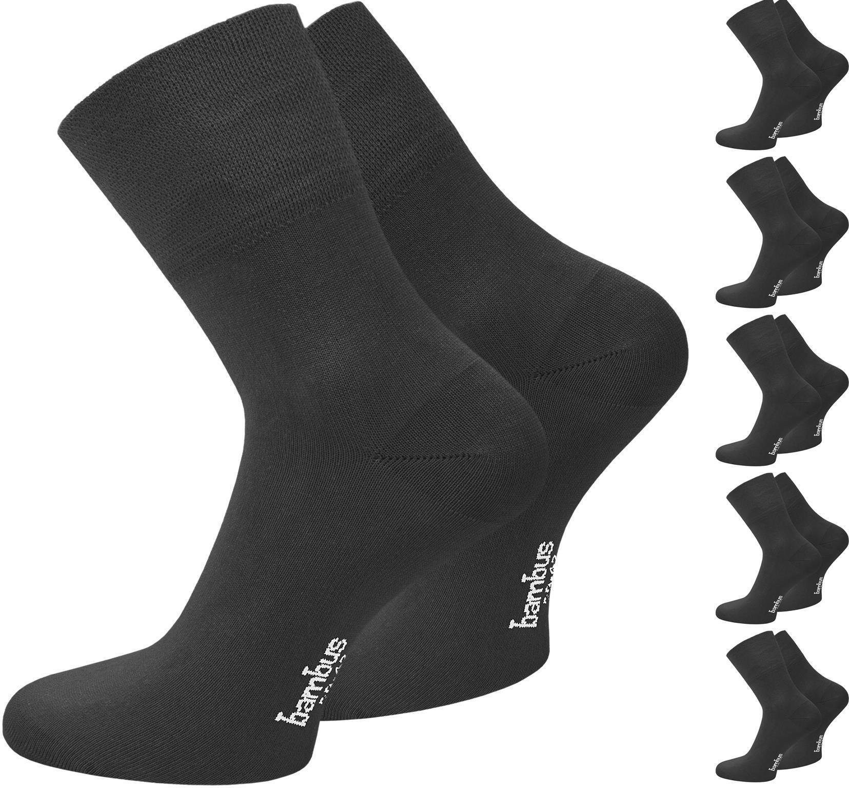 Kurzschaft Schwarz 6 (6er-Set, Paar) 6 Paar Bambus-Gesundheitssocken Basicsocken seidenweich Viskose normani durch