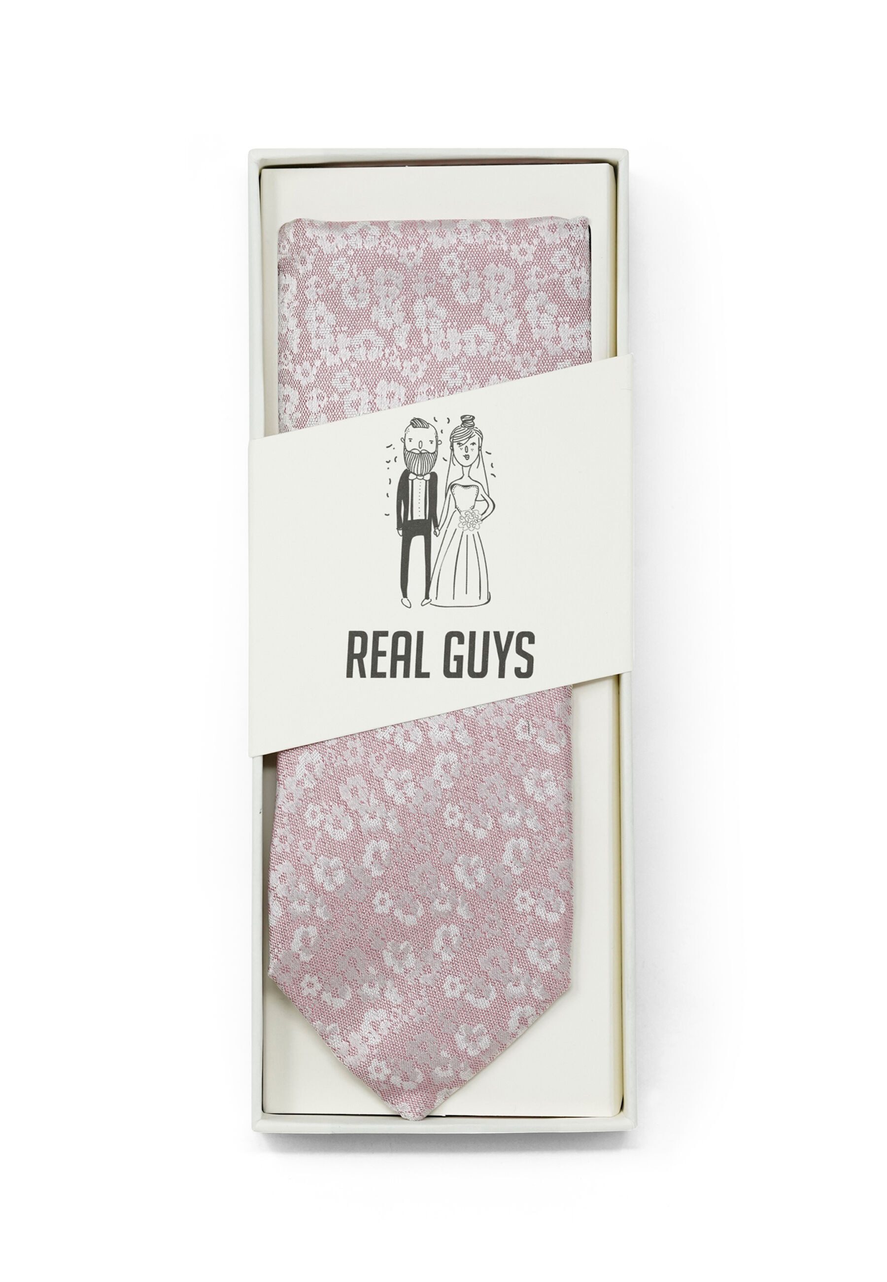 REAL GUYS by J.PLOENES Krawatte (2-St) Set mit Einstecktuch, tonigem Blumendesign