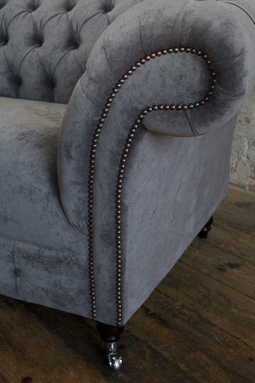 JVmoebel Chesterfield-Sofa, Chesterfield 2 Sitzer cm 185 Couch Design Sofa