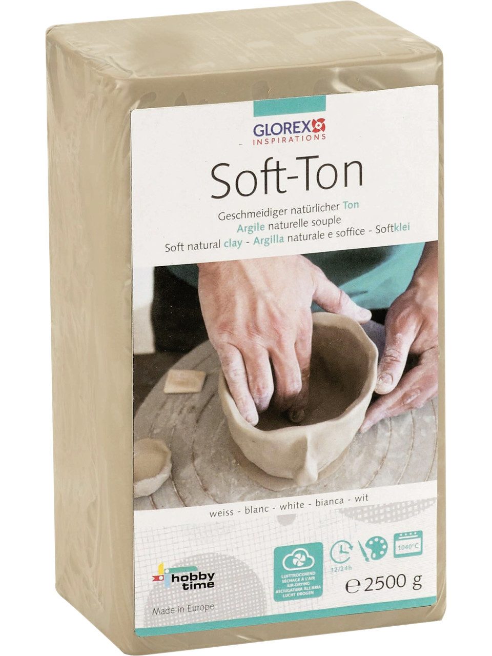 Glorex Bastelnaturmaterial Glorex Soft-Ton weiß 2500 g