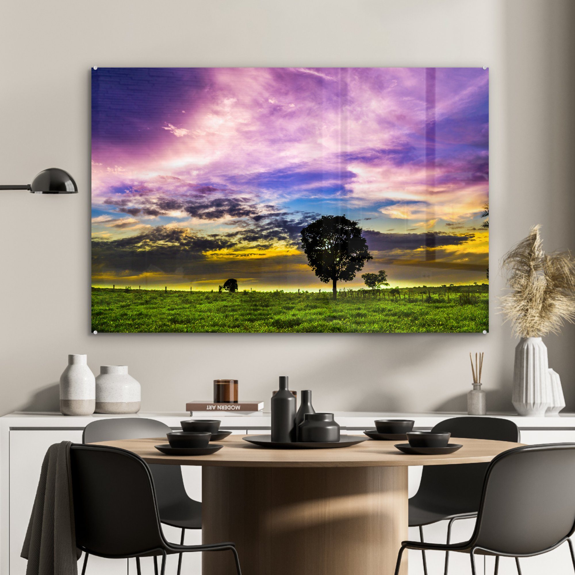 Schlafzimmer MuchoWow Chapada & Wohnzimmer Diamantinga, Sonnenuntergang (1 in Acrylglasbilder Acrylglasbild St), der