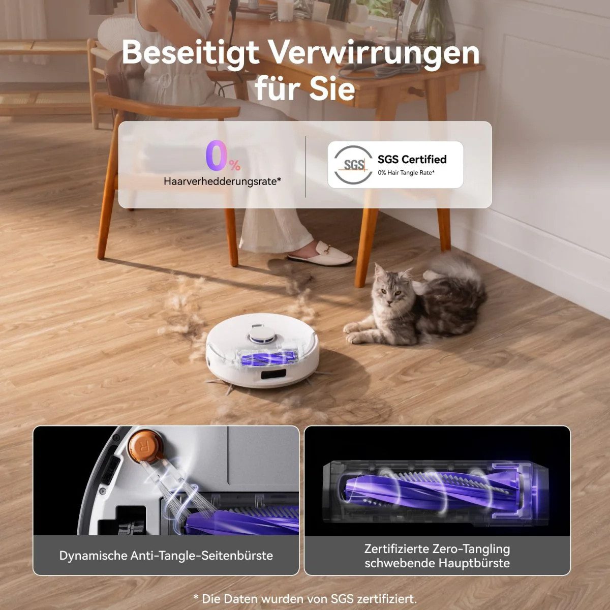 Narwal Saugroboter Freo Z10 Saugroboter mit Wischfunktion, Anti-Tangle-Seitenbürste, 65 W, selbstentleerend, Wischen, Waschen und Trocknen, Hindernisvermeidung
