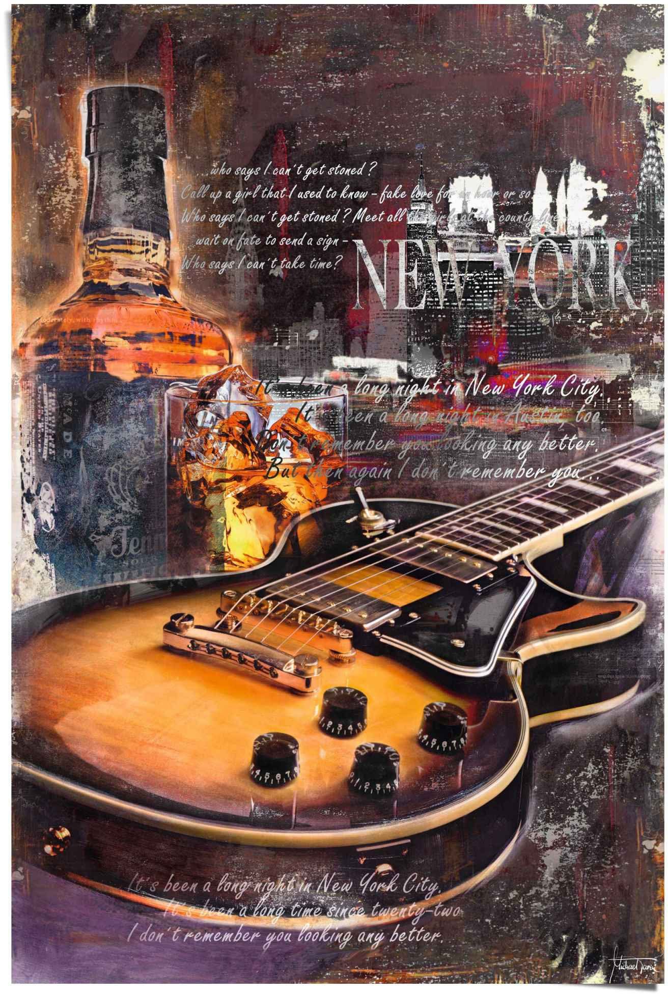 Night, Guitar Blues St) Reinders! Poster (1