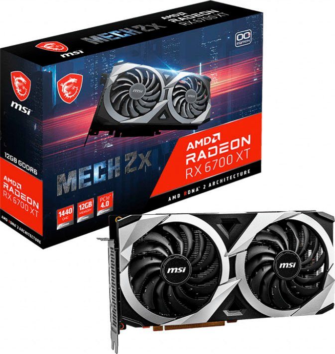 MSI Radeon RX 6700 XT MECH 2X 12G Grafikkarte (12 GB, GDDR6) | Grafikkarten