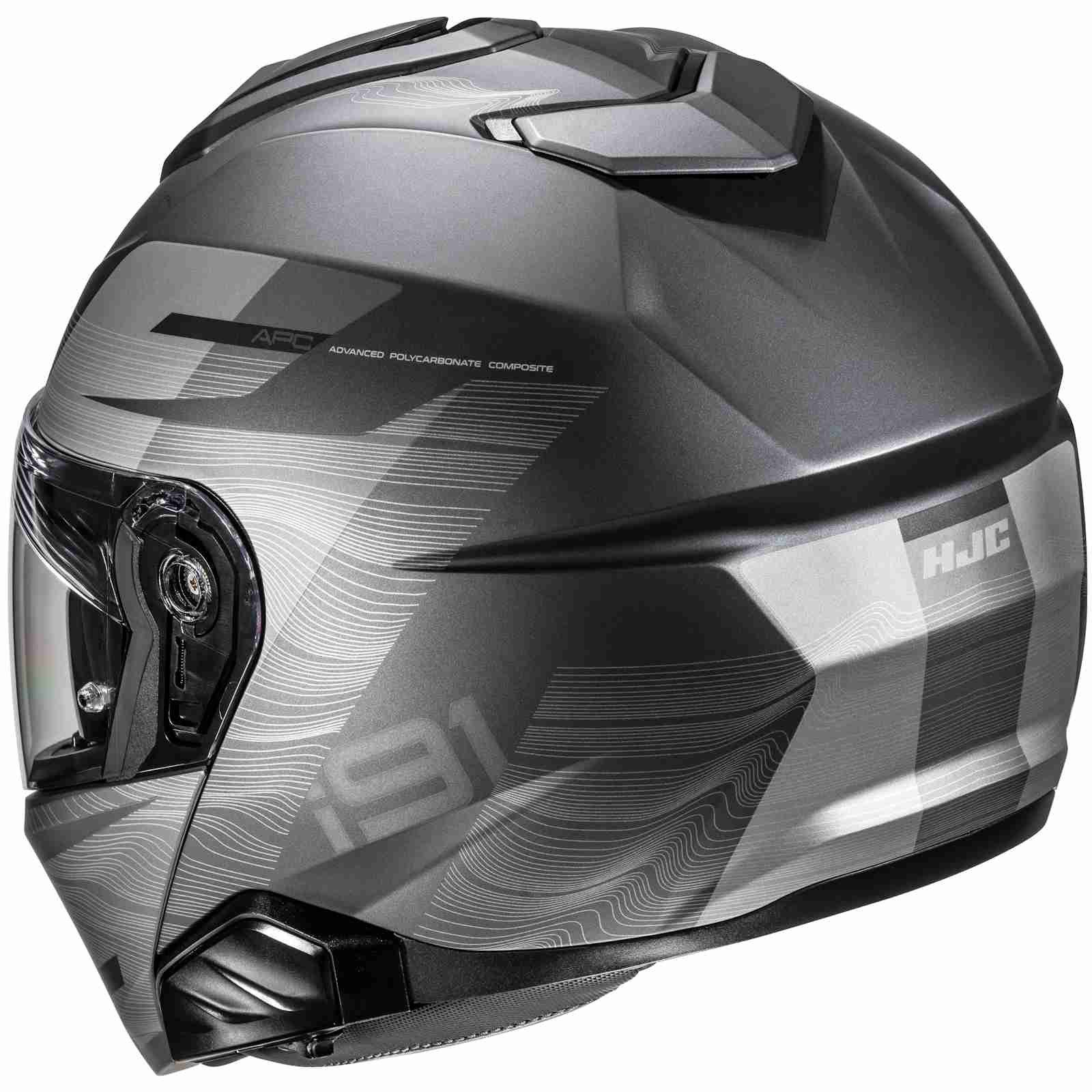 HJC Motorradhelm HJC i91 Dusk MC5SF Klapphelm Grau M (1er Set)