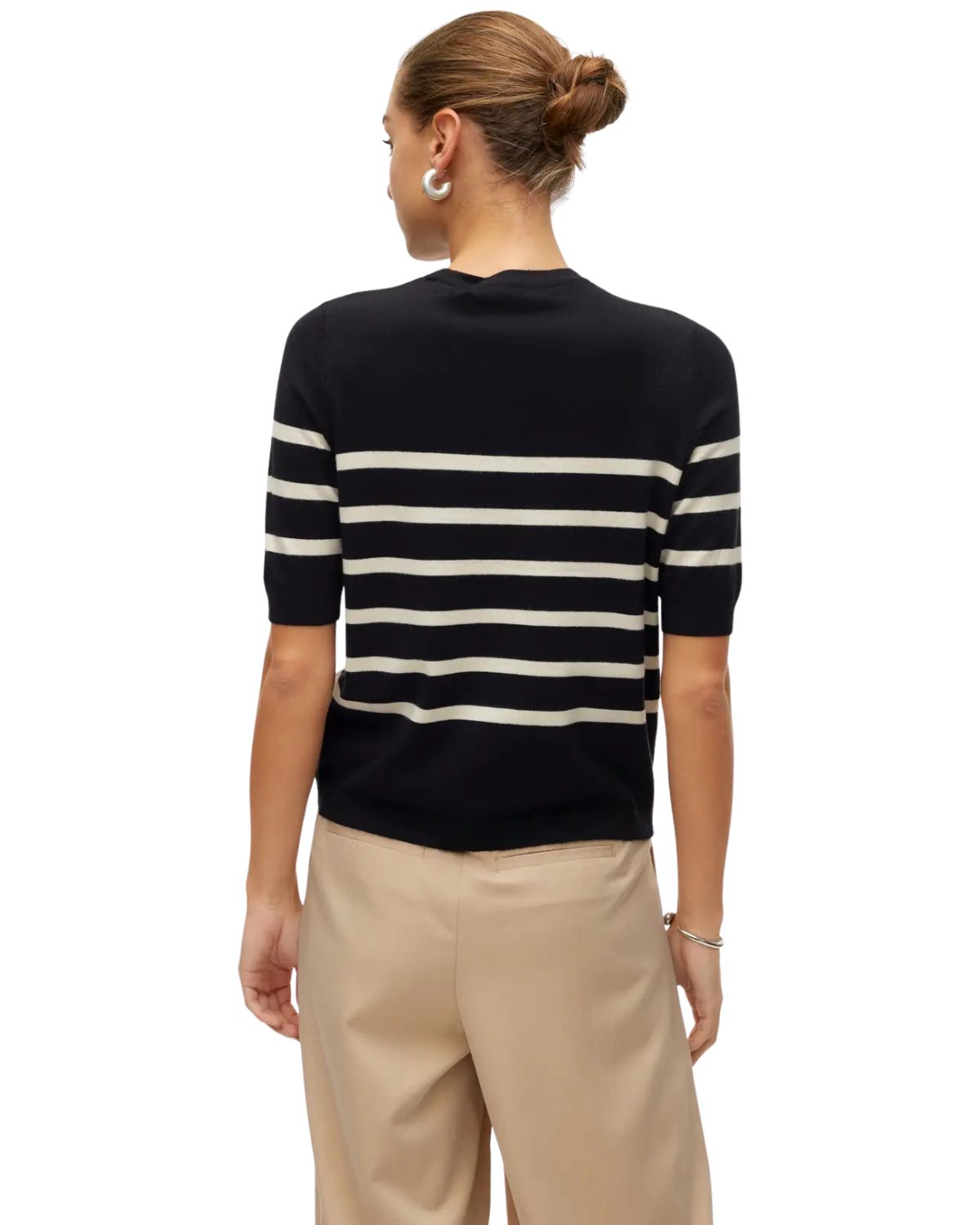 Vero Moda Kurzarmpullover moderner Pullover mit Streifenmuster