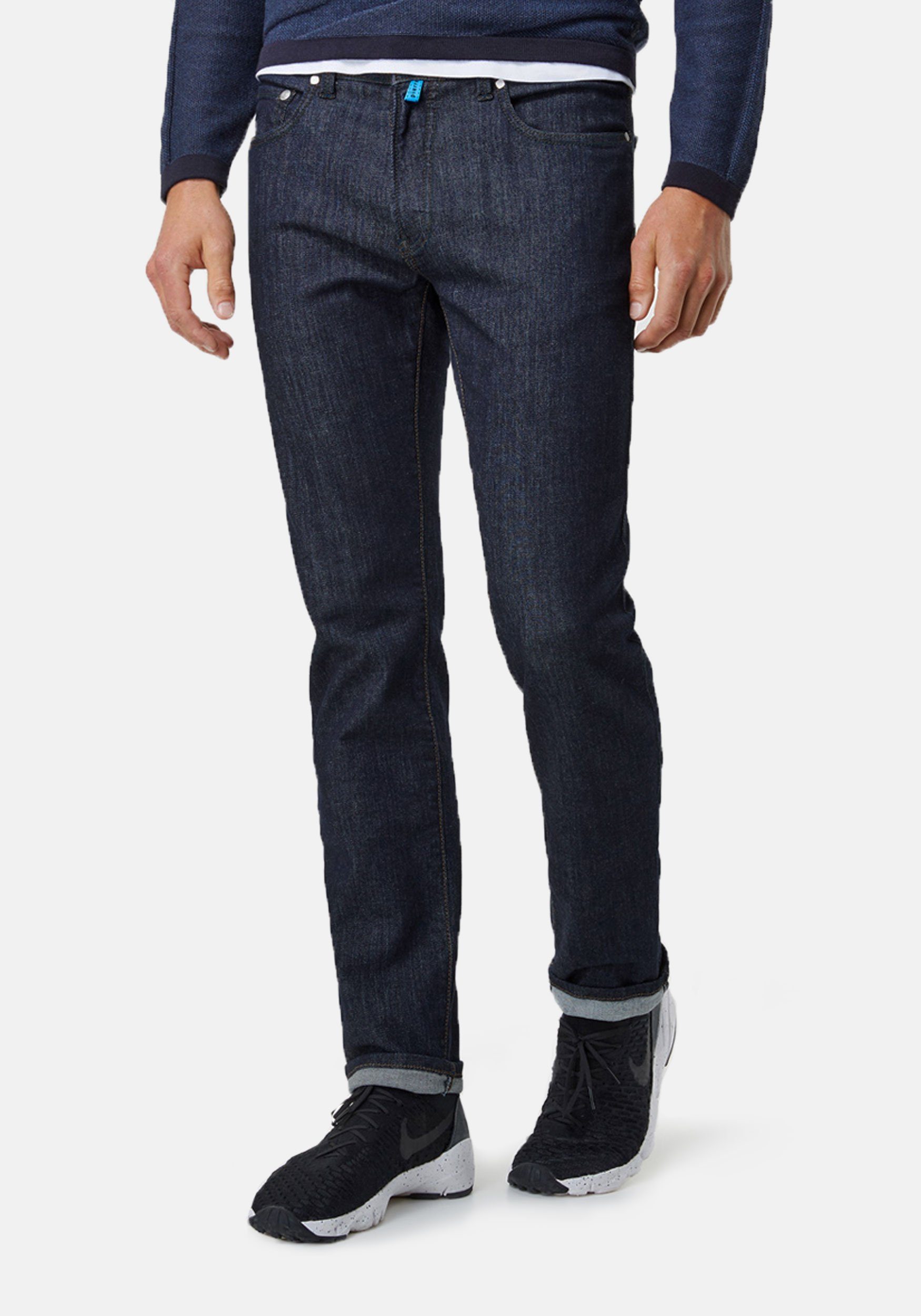 Pierre Cardin blue dark Tapered Lyon rinsed Futureflex 5-Pocket-Jeans raw