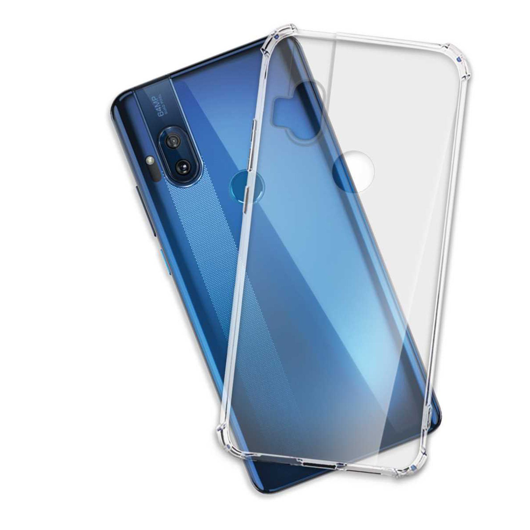 mtb more energy Smartphone-Hülle Clear Armor Case für Motorola One Hyper, Transparente TPU Schutzhülle Case Backcover mit Anti-Shock Verstärkung