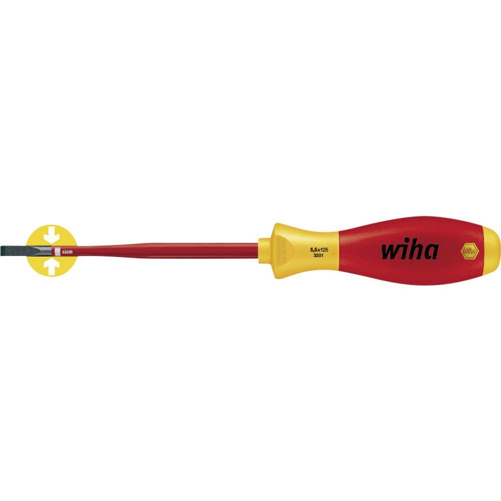 Schraubendreher VDE Schlitz-Schraubendreher Wiha 35501 Klingenbreite: 4.5 mm Klingenl