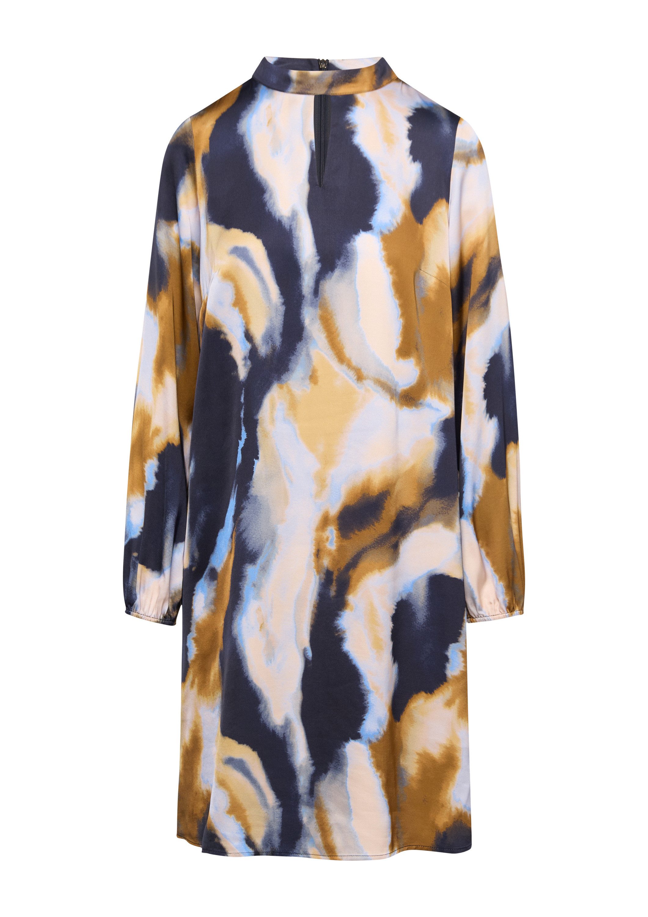 comma Minikleid Kleid Kleid mit All-over-Print und Cut-out am Ausschnitt