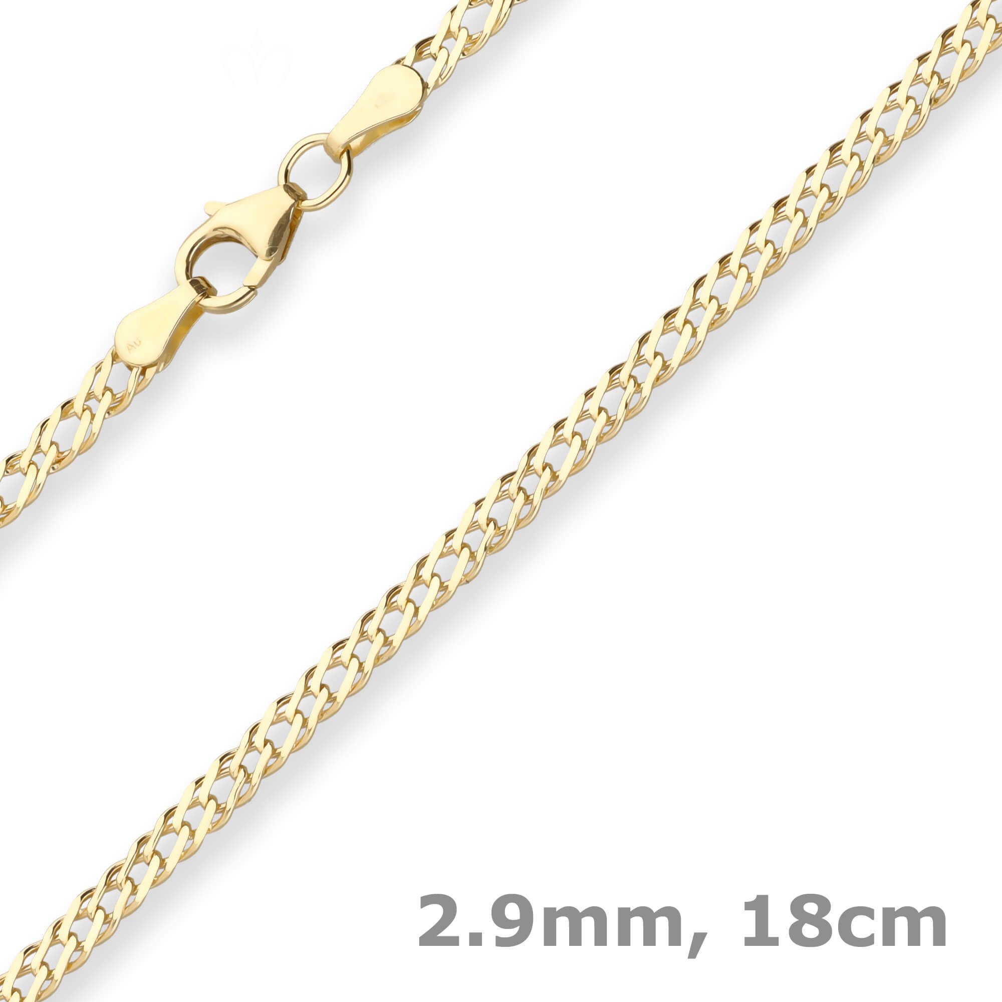 Schmuck Krone Goldarmband 2,9mm Armband Zwillingspanzerkette aus 333 Gelbgo günstig online kaufen