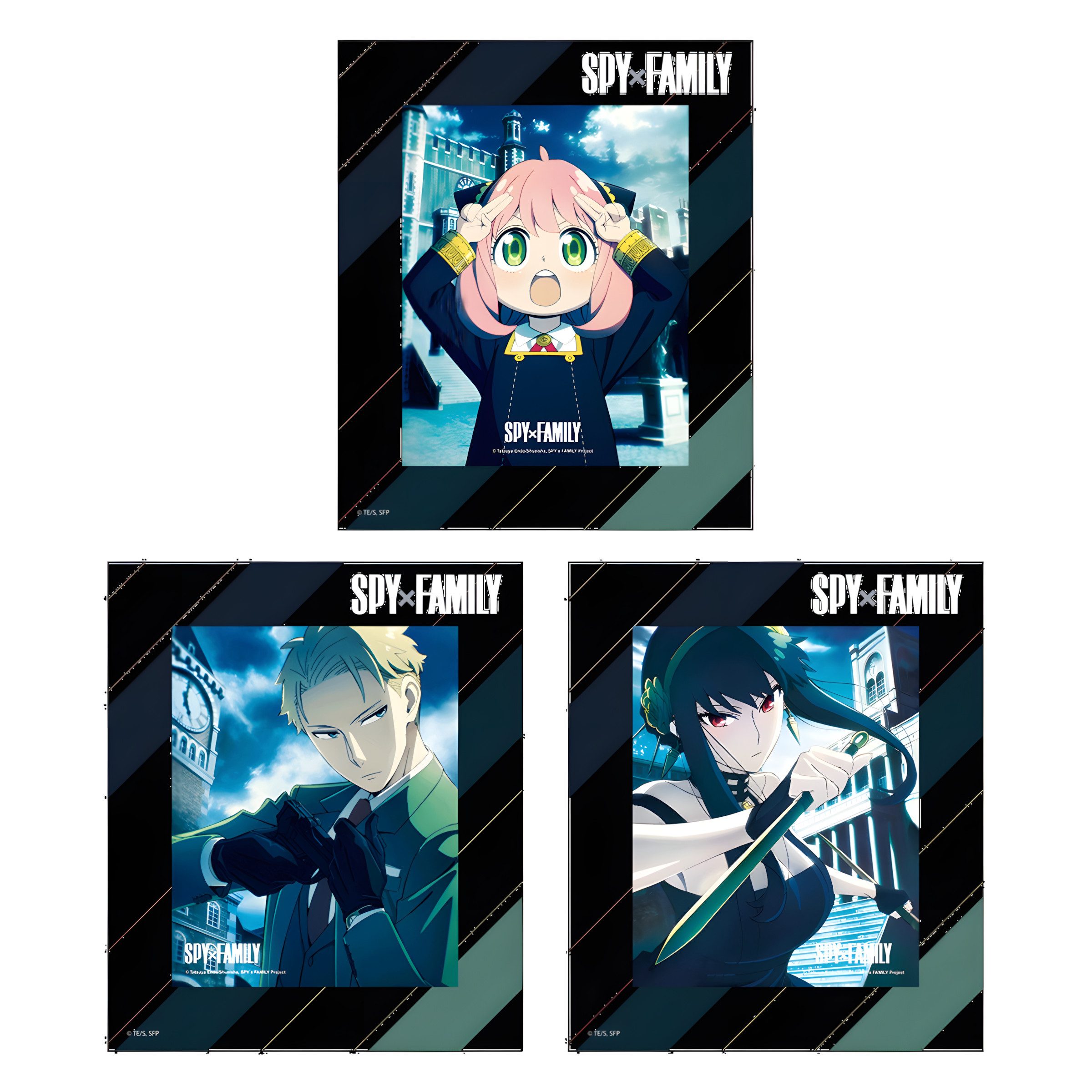 Crunchyroll Sammelkarte 3D Karten/Lenticular Cards Rahmen Set - Spy x Family (3 Stück)