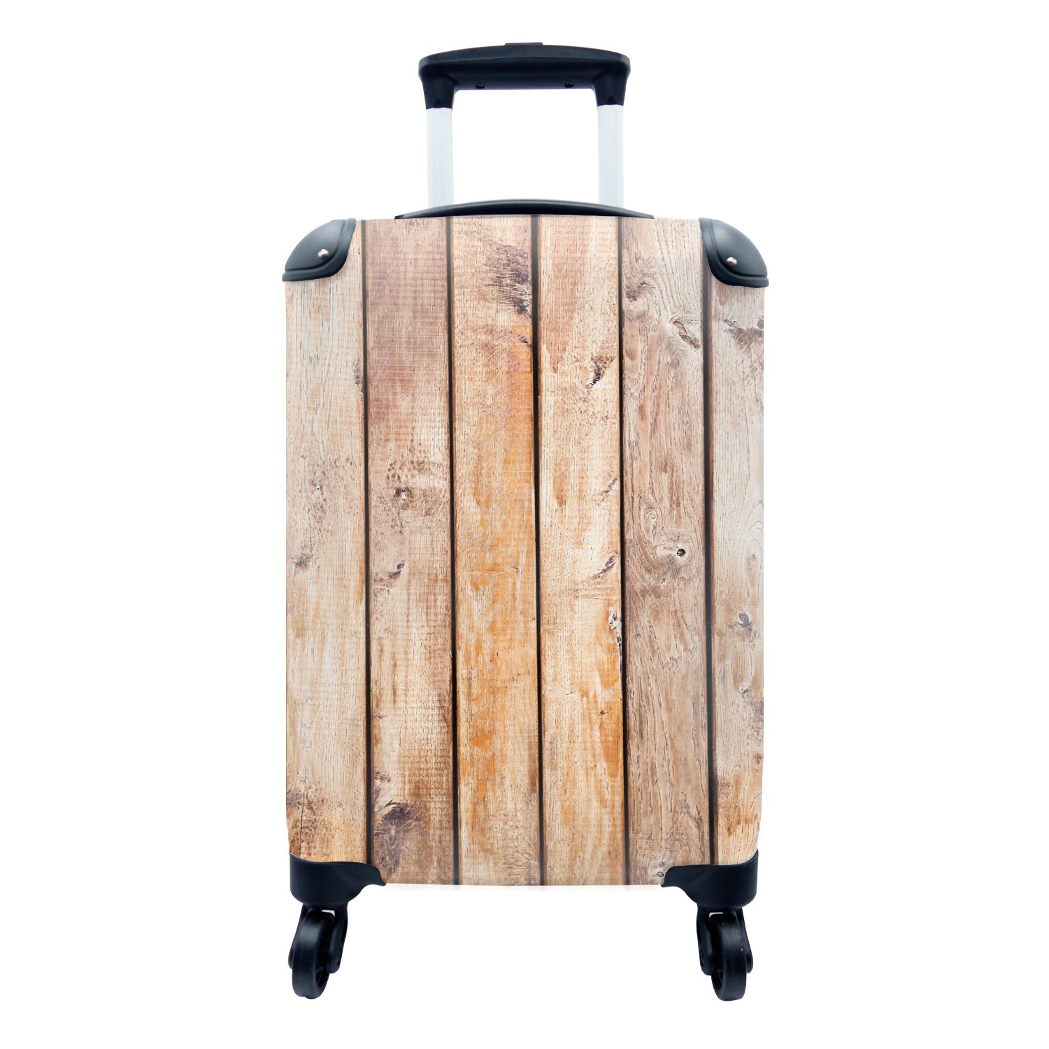 MuchoWow Handgepäckkoffer Vintage - Holz - Textur, 4 Rollen, Reisetasche mit rollen, Handgepäck für Ferien, Trolley, Reisekoffer