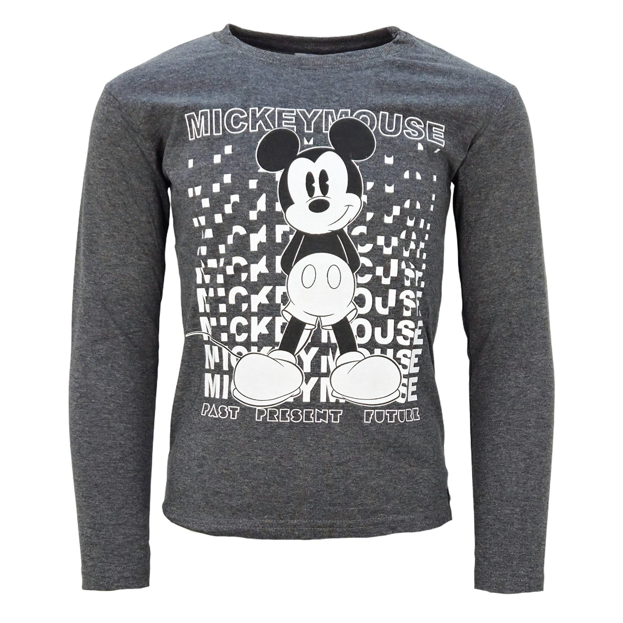 Langarmshirt Disney Mickey Maus Langarmshirt Kinder Jungen Grau 110–140