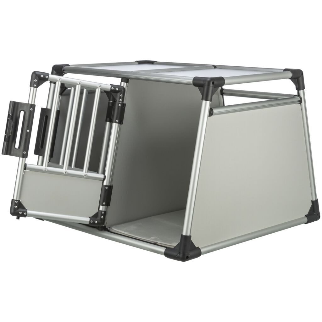 TRIXIE Tiertransportbox Doppel-Transportbox, Aluminium - hellgrau/silber - 93 × 64 × 83 cm