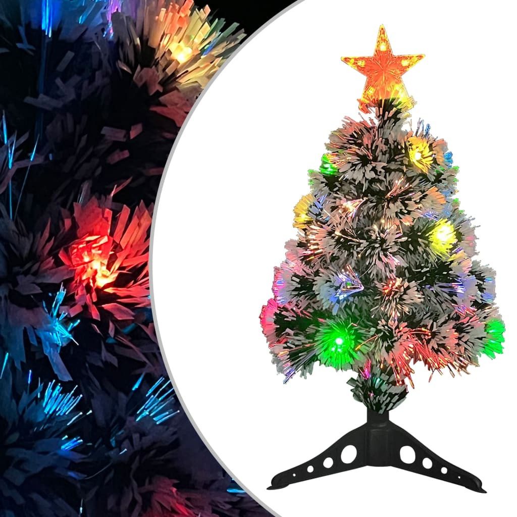 vidaXL Künstlicher Weihnachtsbaum Künstlicher Weihnachtsbaum mit LED Weiß Blau 64 cm Glasfaser