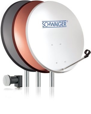 Schwaiger SPI5502SET2 SAT-Antenne (55 cm, Stahl, Twin LNB, ziegelrot)