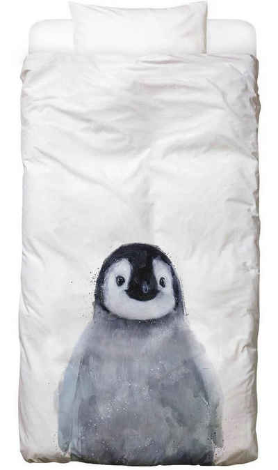 Kinderbettwäsche Little Penguin - Kinderbettwäsche Deckenbezug aus 100%, Juniqe, Baumwolle (100), 2 teilig, mit Reißverschluss, 100% Baumwolle, angenehmes Hautgefühl