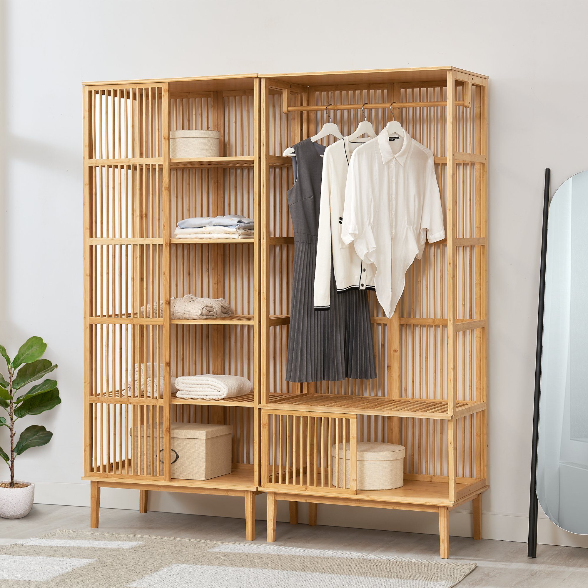 en.casa Garderoben-Set, (2-St., bestehend aus 1 x Garderobenständer und 1 x günstig online kaufen