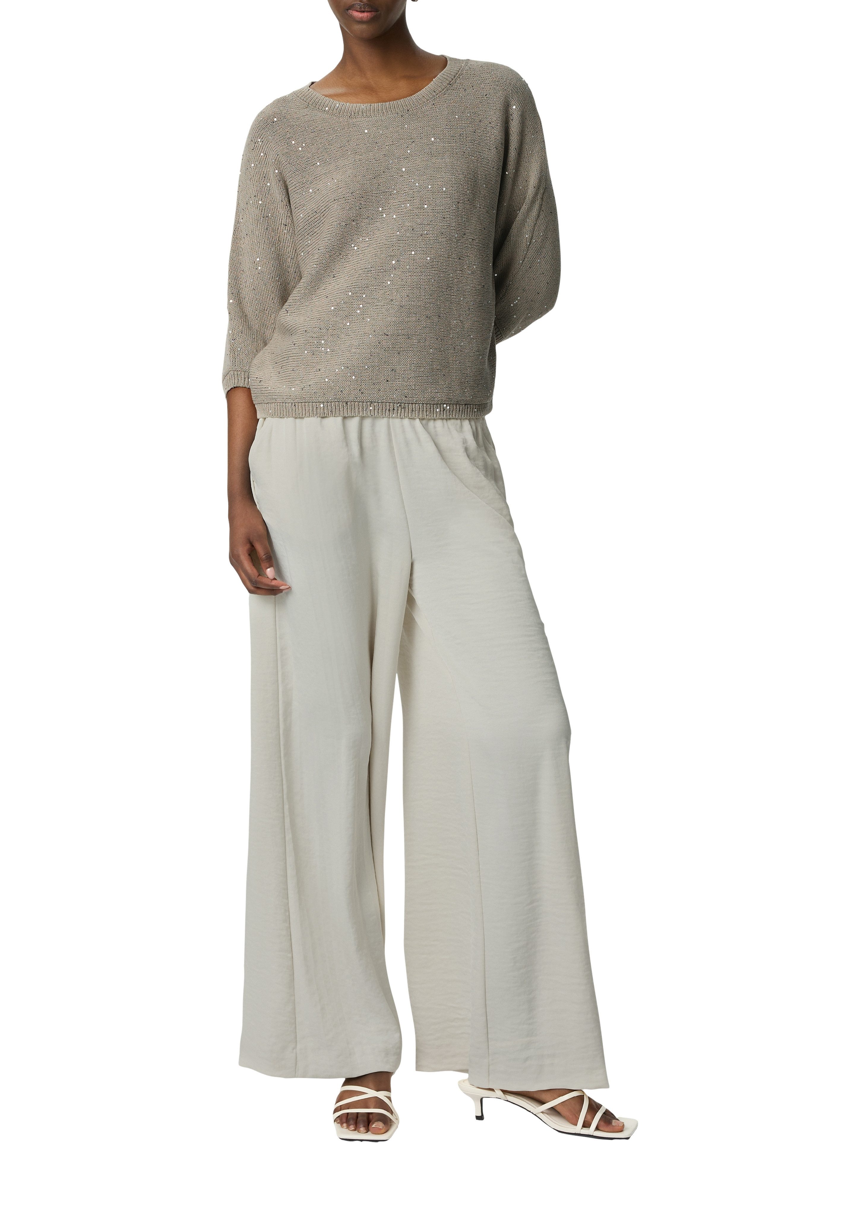 comma Stoffhose Sommerhose Wide Leg und eleatischem Bund günstig online kaufen