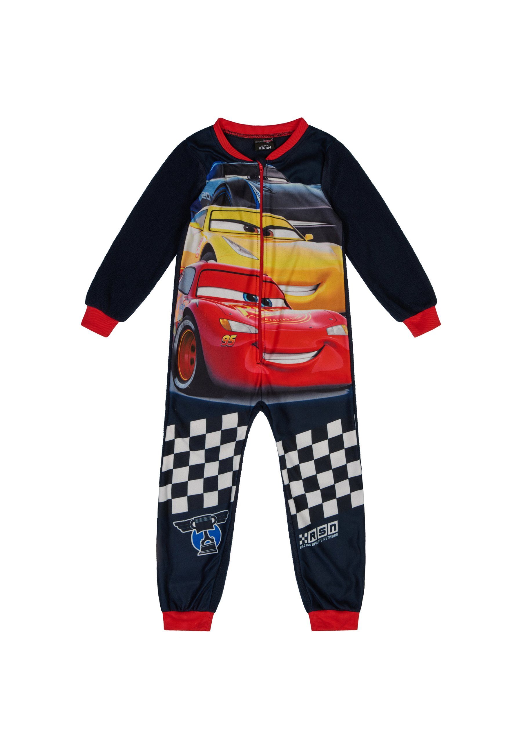 ONOMATO! Cars Schlafanzug Overall Jungen Jumpsuit Schlaf Pyjama langarm