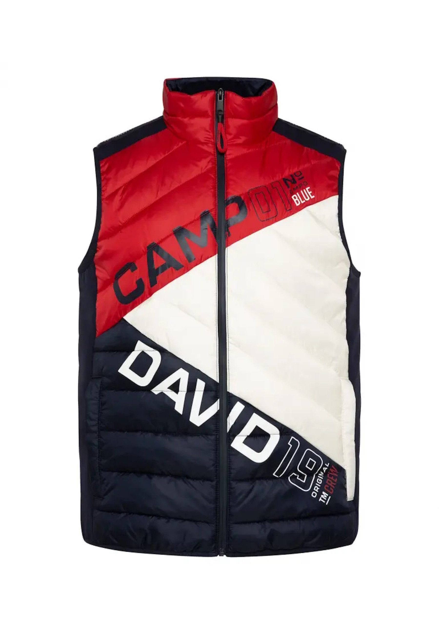 Camp David Leichter Steppmantel Grau Steppweste Lange Weste Damen