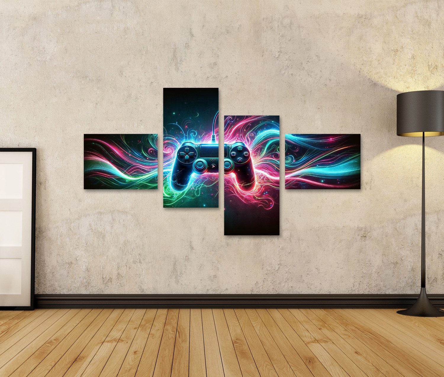 islandburner Leinwandbild Gaming-Controller groß und detailliert