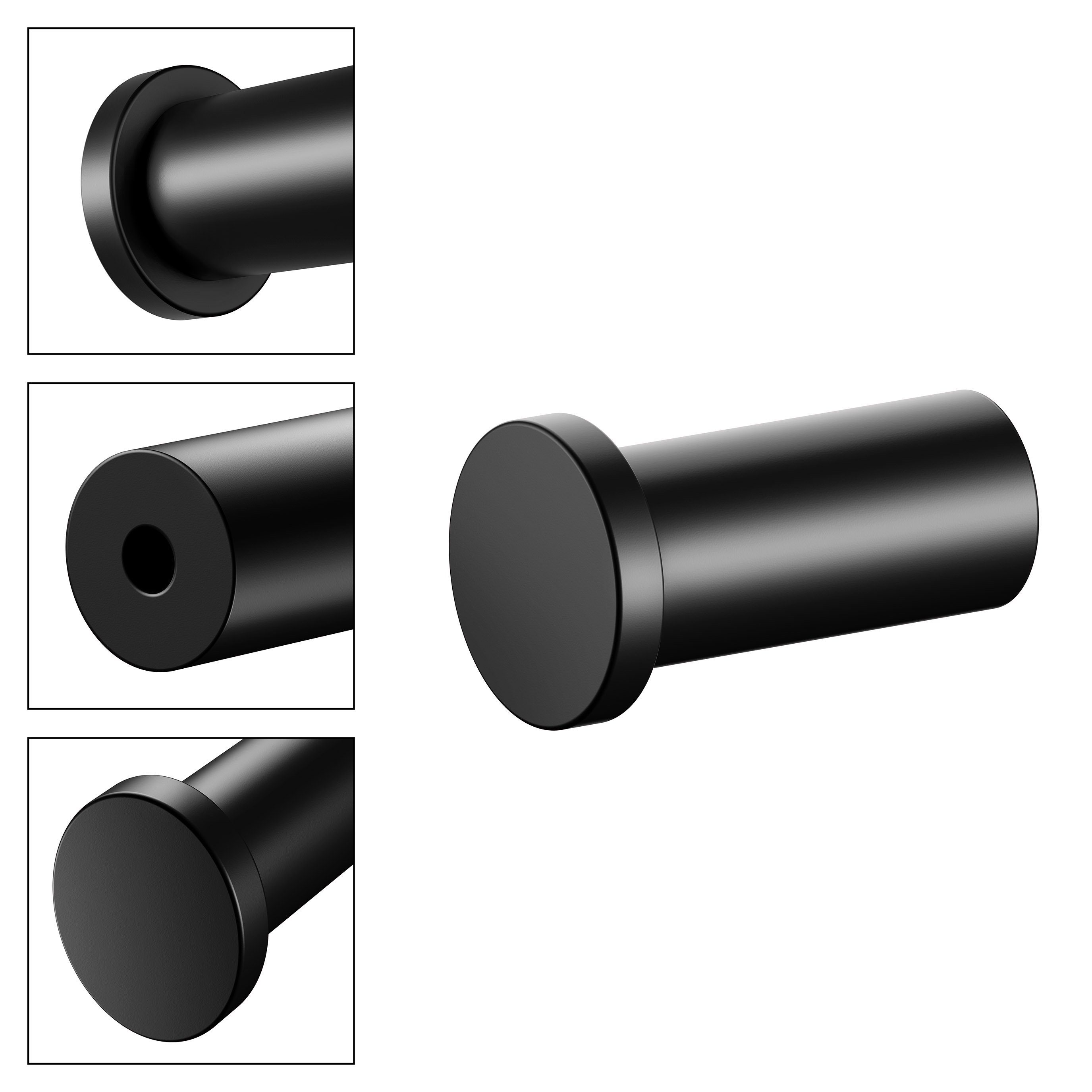 Keuco Handtuchhaken Plan 2er Set, (2er-Set, 2-St., 2er-Set), aus Metall, schwarz matt, Made in Germany, Wandmontage