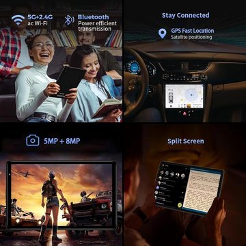 YESTEL 6000 mAh Akku Bluetooth 5.0,5 MP + 8 MP 2 in 1 Tablet (10", 128 GB, Android 13, 5G WiFi, Die Zukunft der Mobilität: Innovatives Technologieerlebnis)