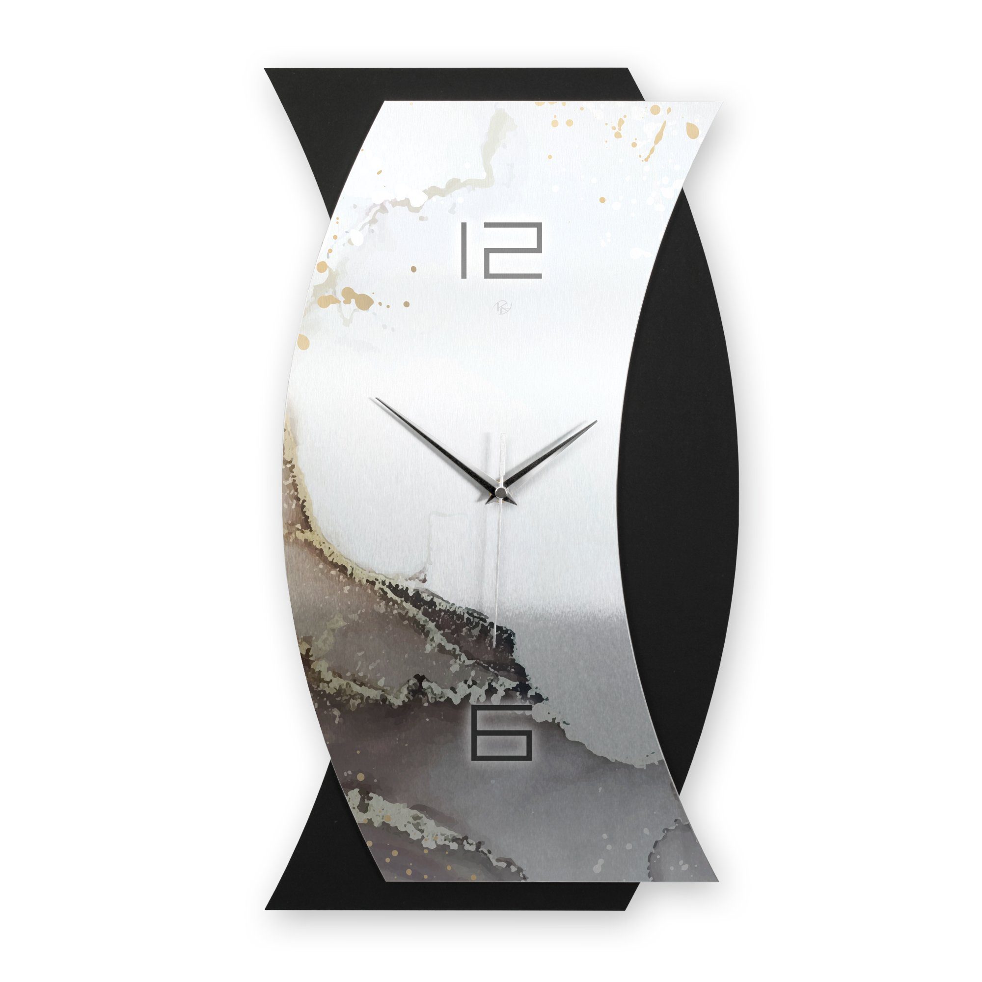 modern) Kreative Feder Designer-WANDUHR 3D Quarzuhrwerk; außergewöhnlich, oder Wanduhr elegant, Water (ohne Funk- Abstract Ticken;