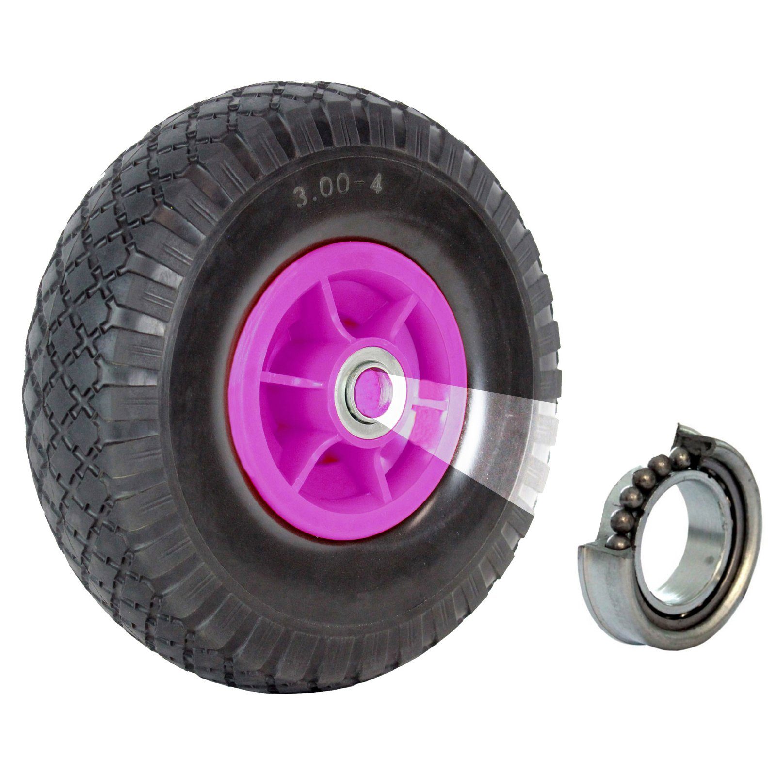 TRUTZHOLM Sackkarren-Rad Luftrad 260x85 mm versetzte Nabe Ø 20 mm pink robustes 4 PR Gewebe (1 St), 4-PR-Gewebe,Witterungsbeständig,Stoßfest