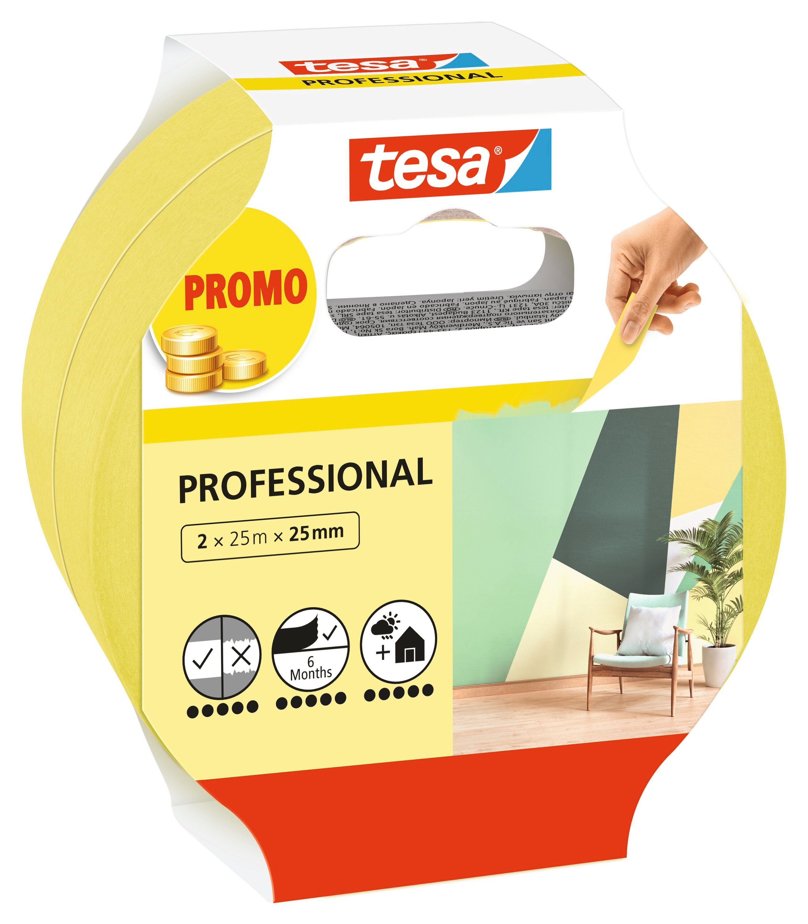 tesa Kreppband PROFESSIONAL Malerband (Spar-Set, 2-St) günstig online kaufen