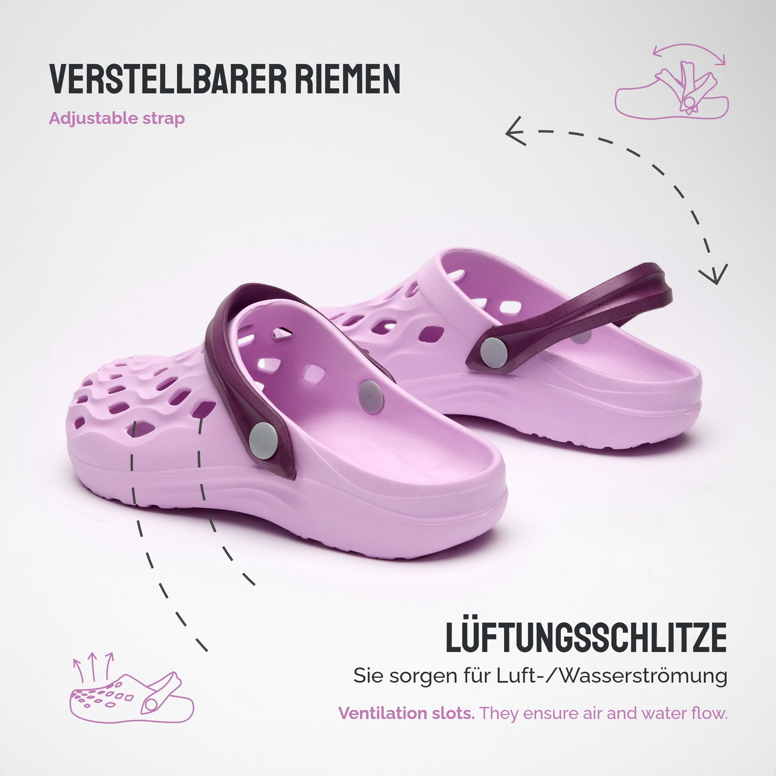Ladeheid Damen leichte EVA Clogs Gartenclogs Gartenschuhe LACA16 Clog