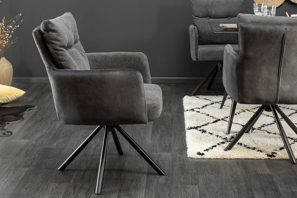 riess-ambiente Polsterstuhl BIG GEORGE anthrazit / schwarz · Esszimmerstuhl günstig online kaufen