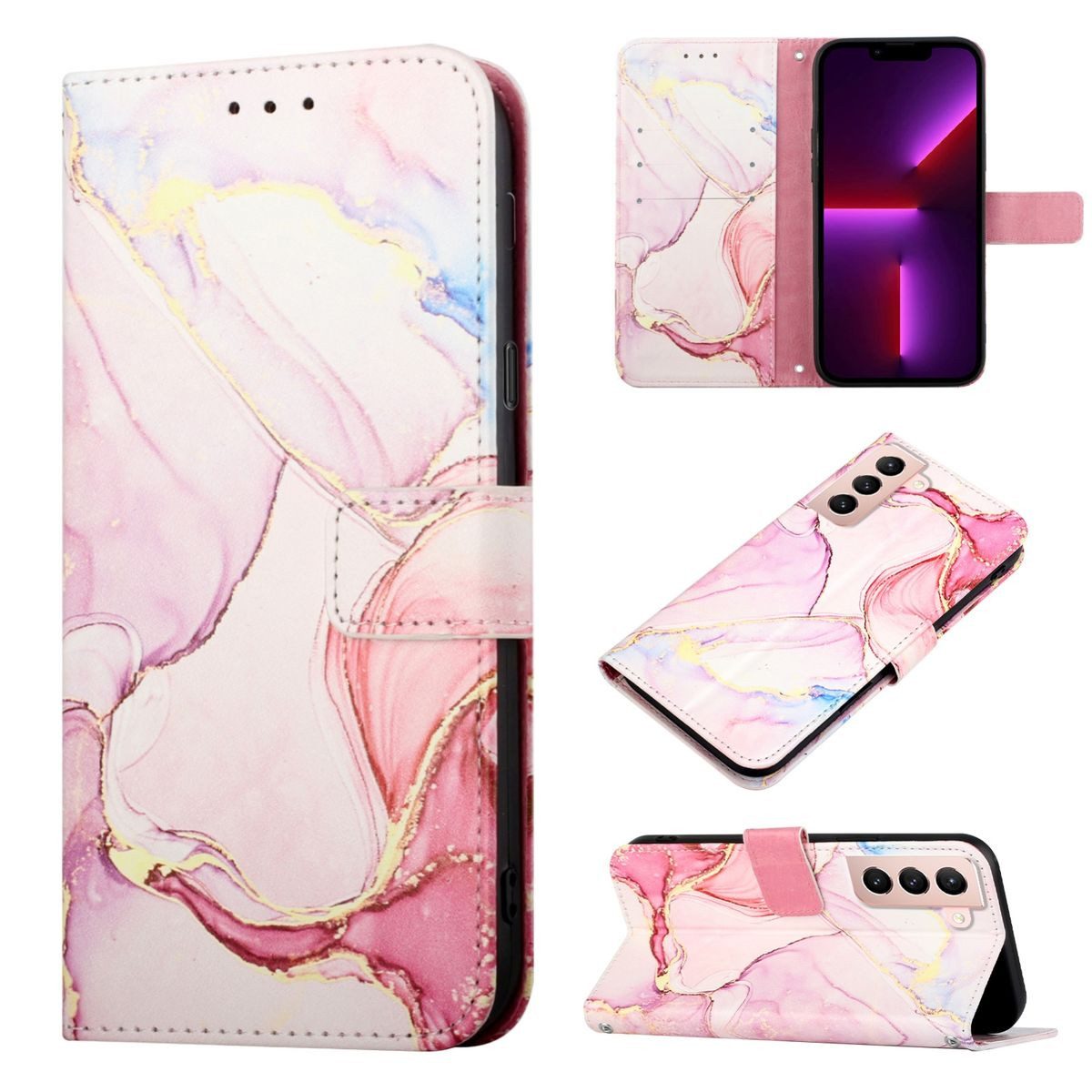 König Design Handyhülle Samsung Galaxy S21 Plus, Schutzhülle Schutztasche Case Cover Etuis Wallet Klapptasche Bookstyle