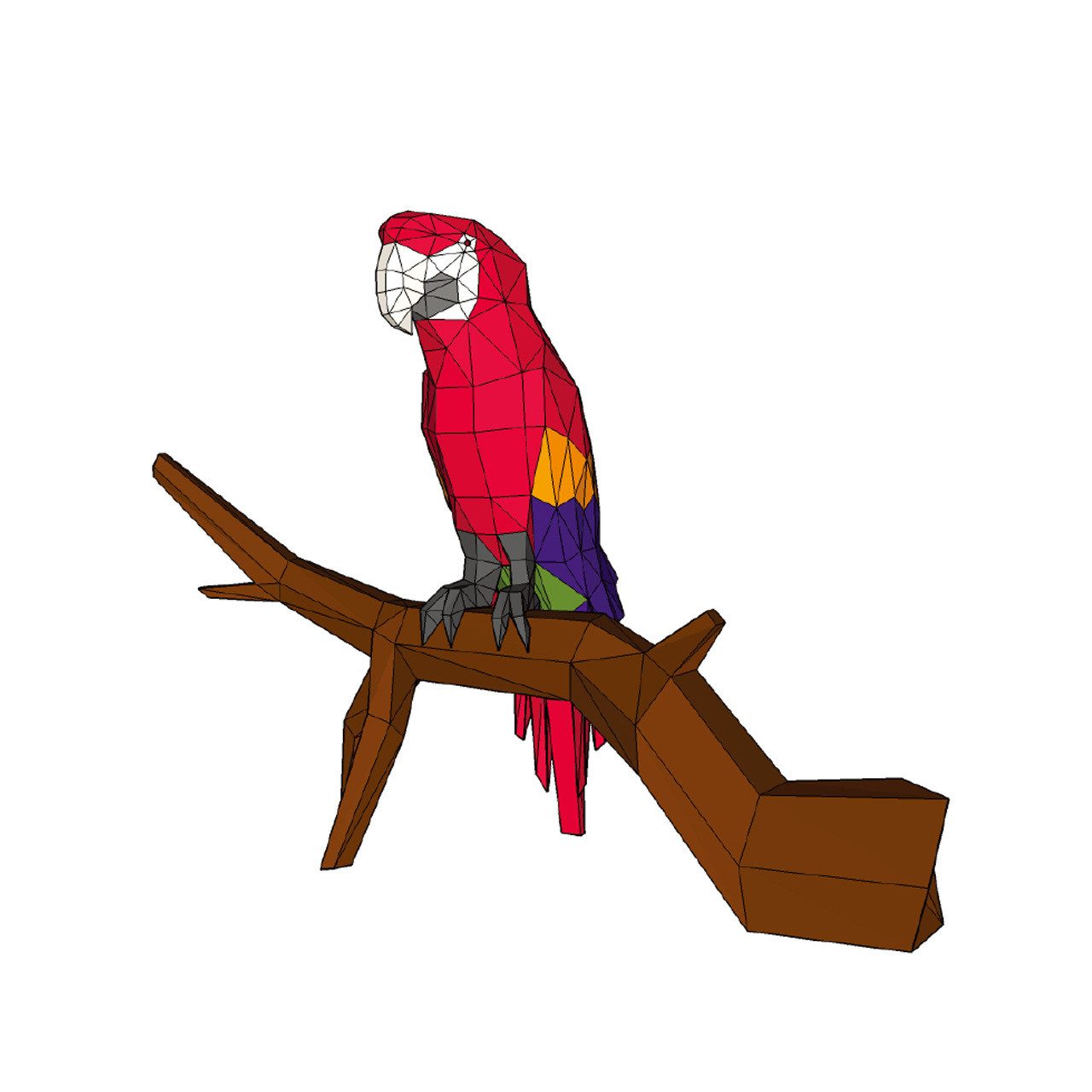 DINO SONO Papierdekoration 3D Papagei Wanddeko Papiermodell Origami DIY Basteln Puzzel Geschenk