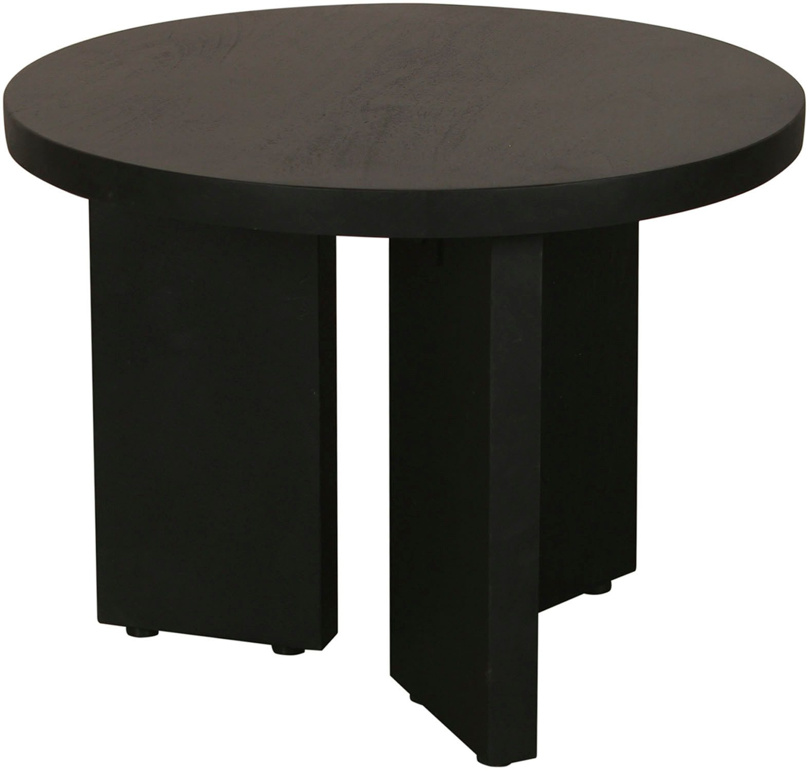byLIVING Couchtisch Round (1-St), aus 2,5cm starkem Massivholz schwarz, einzeln oder im Set stellbar