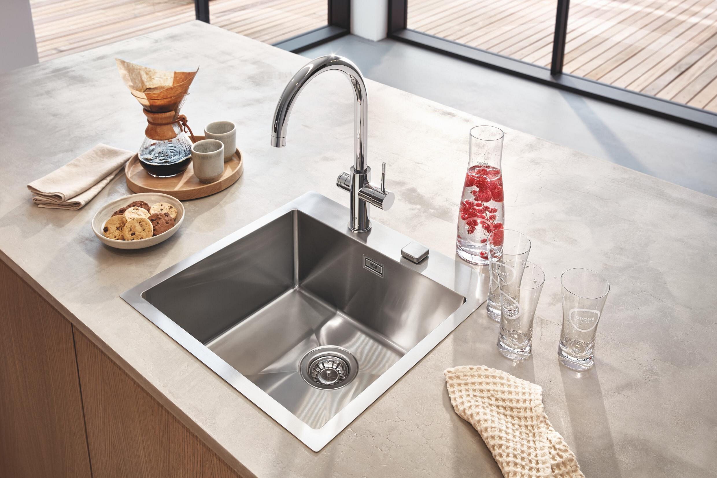 Grohe Küchenarmatur Blue Home Starterkit Spültischarmatur mit C-Auslauf