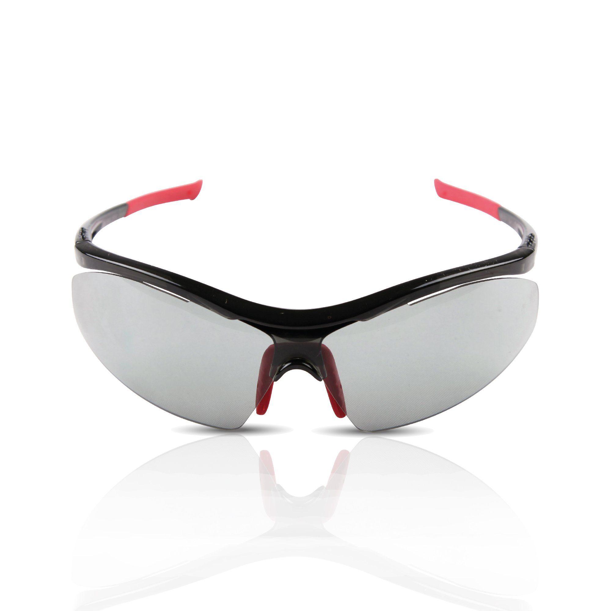 1-St), Sportbrille Rot - Sportsonnenbrille, 06498 Skibrille, selbstönende Fahrradbrille sonnenschutz UV-Schutzbrille (Packung, - Bestlivings