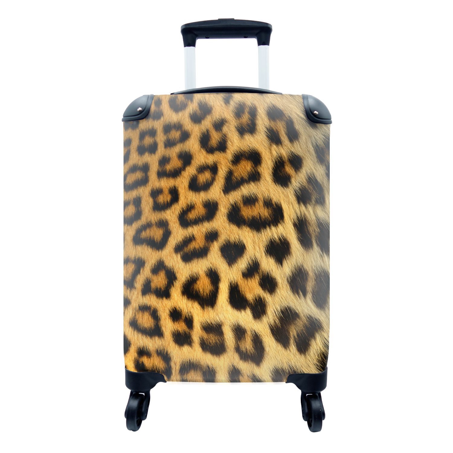 MuchoWow Handgepäckkoffer Leopard - Fell - Haar, 4 Rollen, Reisetasche mit rollen, Handgepäck für Ferien, Trolley, Reisekoffer