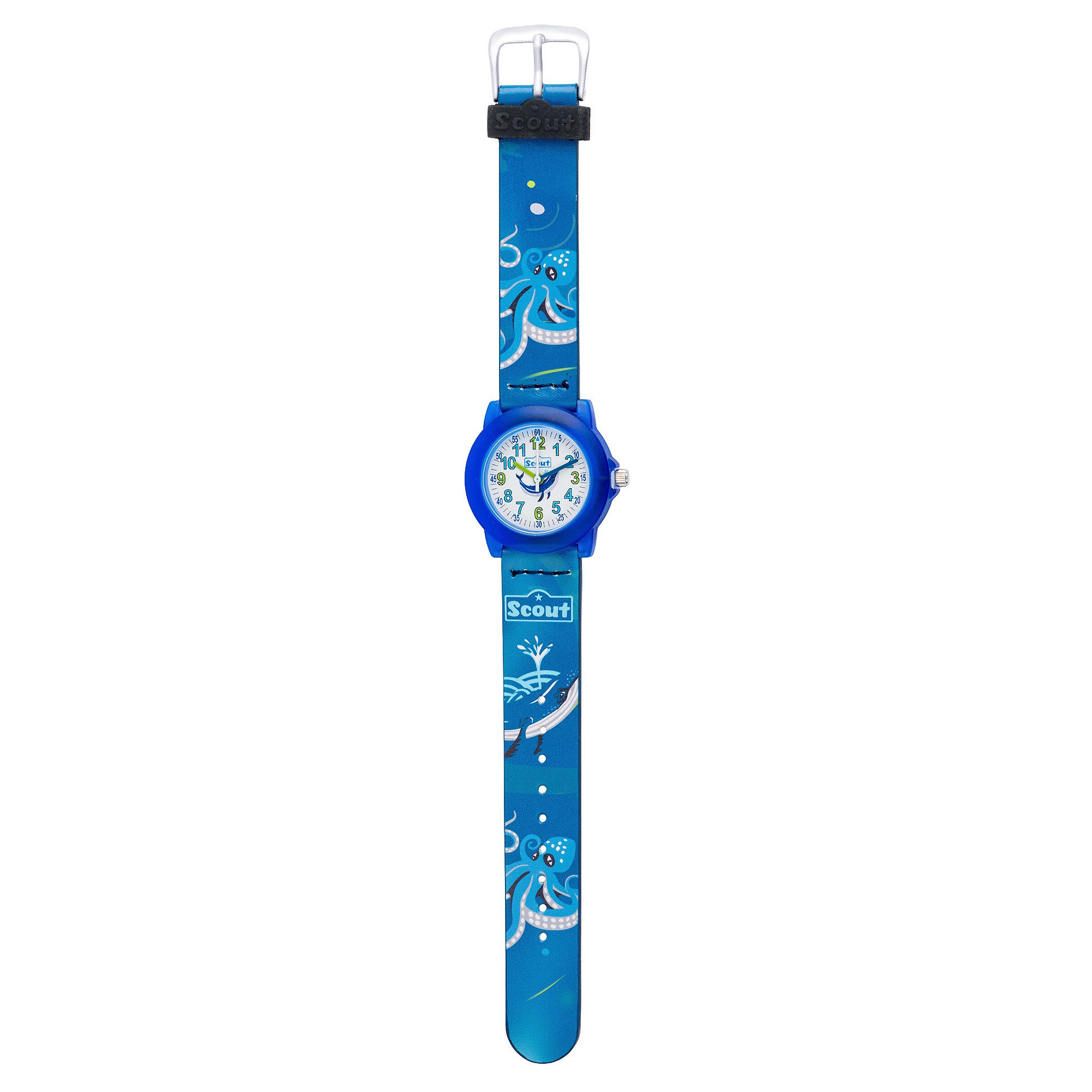 Scout Quarzuhr Crystal 164000017, Armbanduhr, Kinderuhr, Geschenkidee, Schulanfang, Jungen, Wal