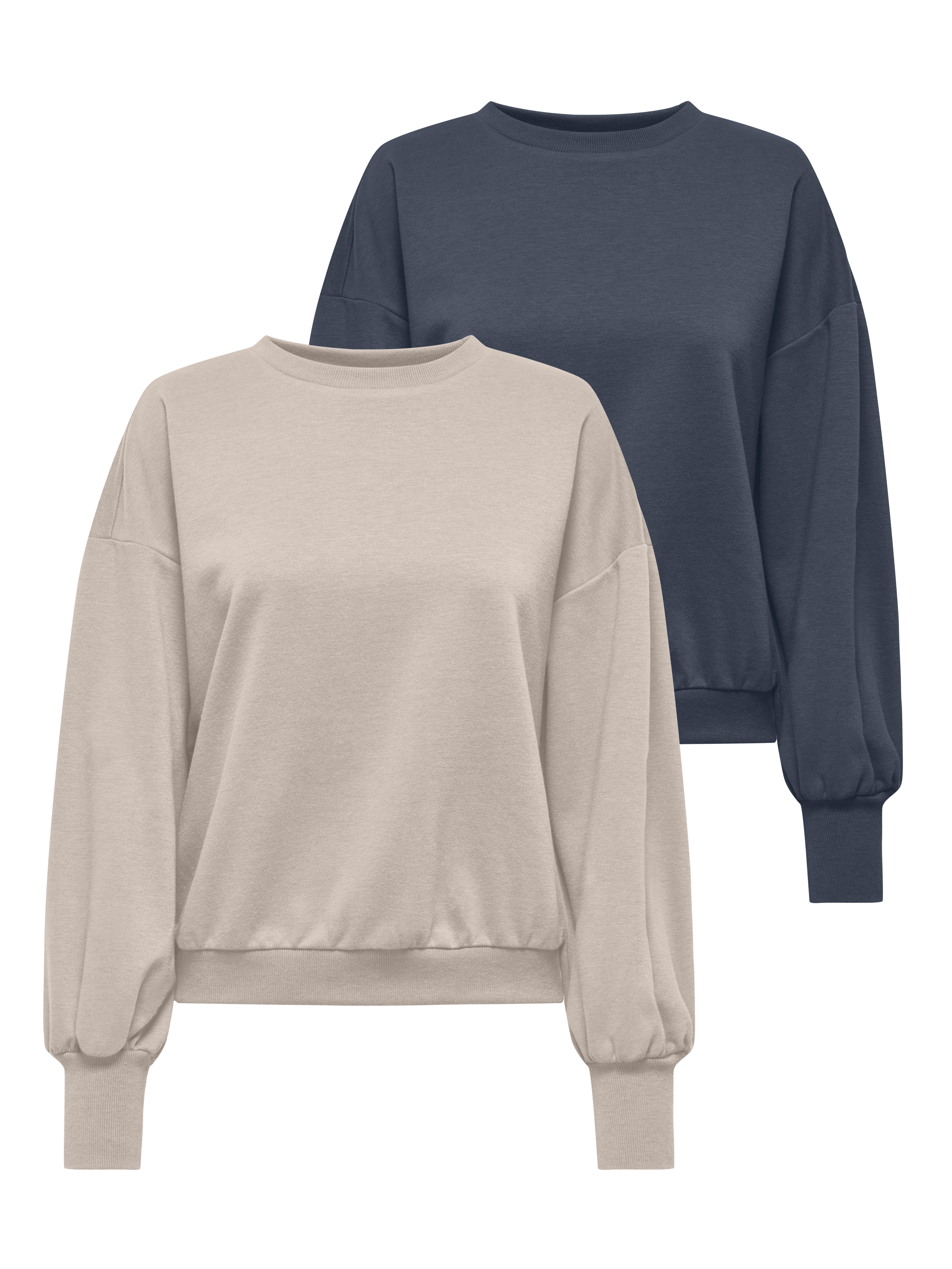 ONLY ONLBROOKE L/S O-NECK SOLID 2 PACK SWT (Packung, 2-tlg) Baumwollmischung, regular fit