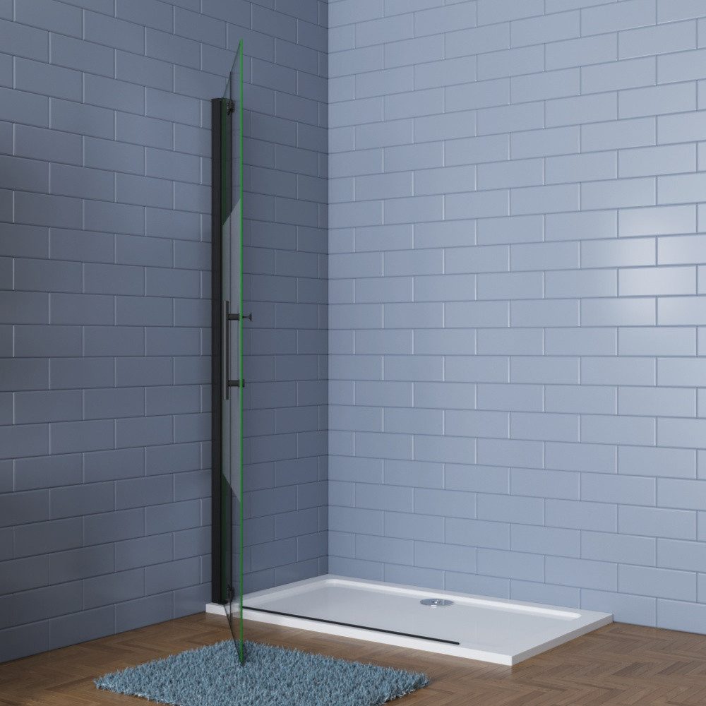 Duschparadies Dusch-Falttür 195cm Schwarz Walk in Dusche Scharniertür Dusch günstig online kaufen